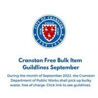 Cranston Free Bulk Pick-Up Guildlines For September